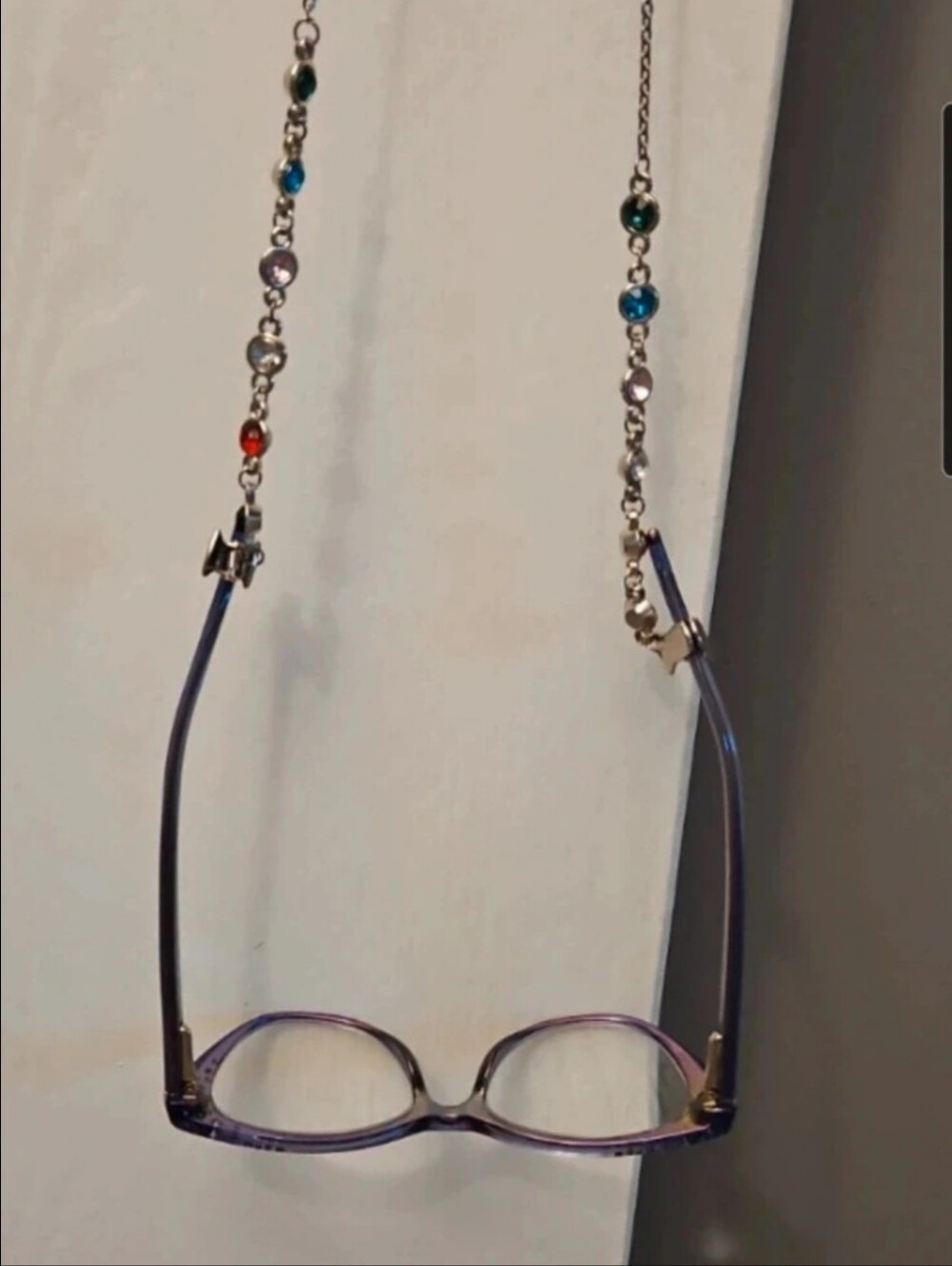 Rhinestone Eyeglass Holder Necklace Strap-Colorful Crystal Glasses Chain Lanyard
